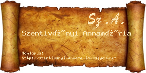 Szentiványi Annamária névjegykártya