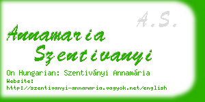 annamaria szentivanyi business card