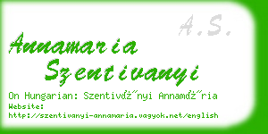 annamaria szentivanyi business card